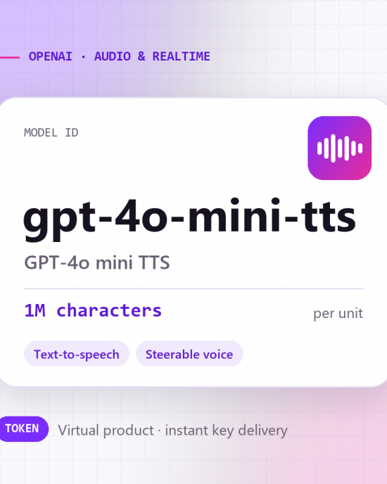 GPT-4o mini TTS · 1M characters