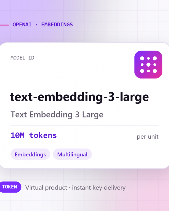 Text Embedding 3 Large · 10M tokens